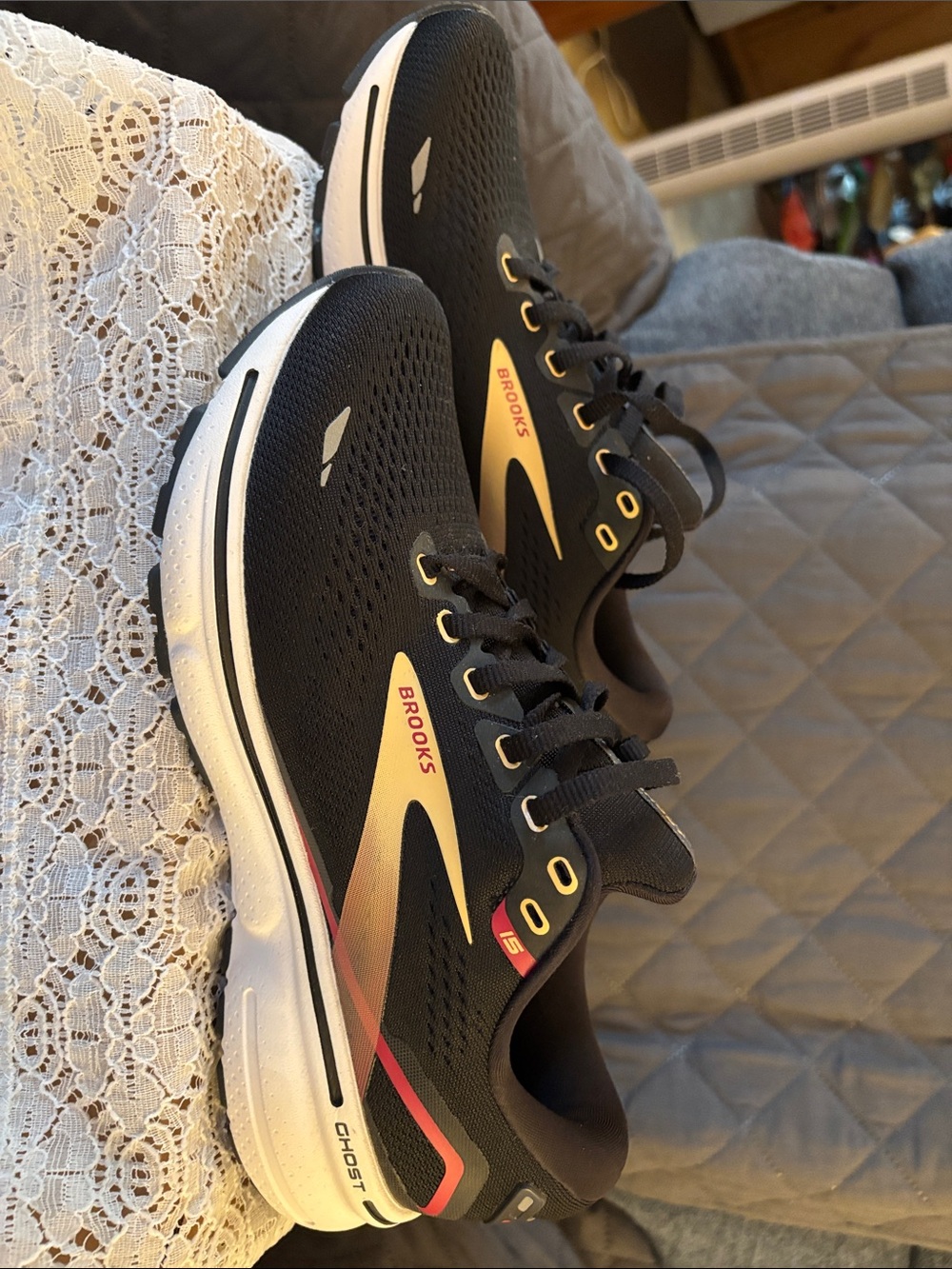 Brooks Women’s Running Shoes - Black with Gold and Red Accents